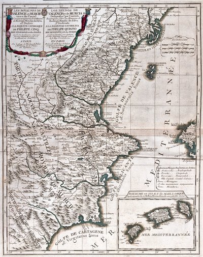 Valencia und Kastilien, Spanien von Alexis Hubert Jaillot