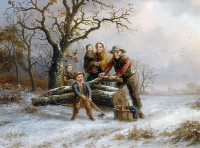 Holzhacken, 1865 von Alexis de Leeuw