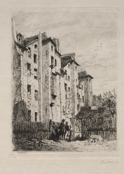 Häuser, Rue de Lyonnais von Alfred Alexandre Delauney