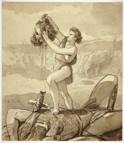 David und Goliath von Alfred Edward Chalon