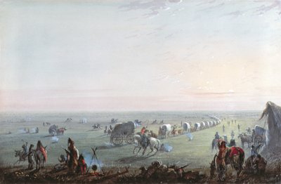 Lageraufbruch bei Sonnenaufgang von Alfred Jacob Miller