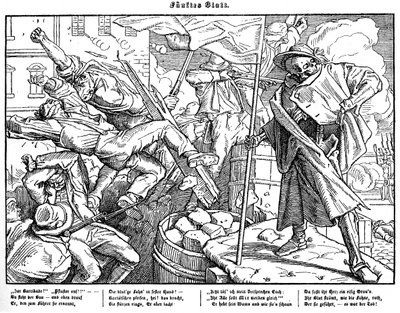 Totentanz 1848: Der Tod führt revolutionäre Bürger von Alfred Rethel