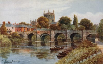 Wye-Brücke und Kathedrale, Hereford von Alfred Robert Quinton