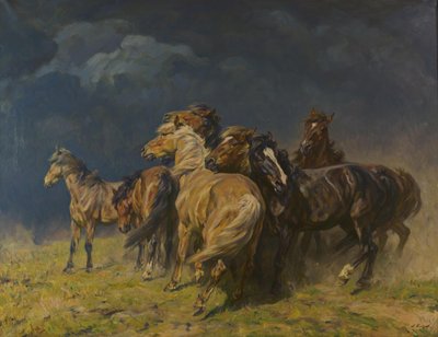 Pferde im Sturmwind von Alfred Roloff