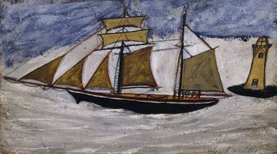 Boot und Leuchtturm von Alfred Wallis