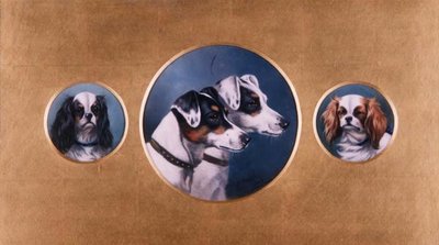 Foxterrier und King Charles Spaniels von Alfred Wheeler