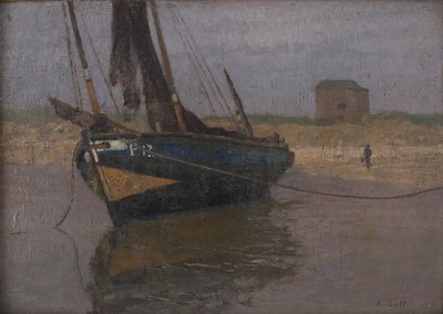 Fischerboot an der belgischen Küste von Alfred Zoff