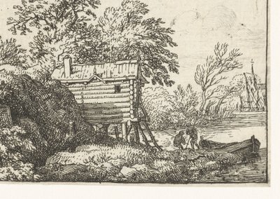 Landschaft mit Fischerhütte von Allaert van Everdingen