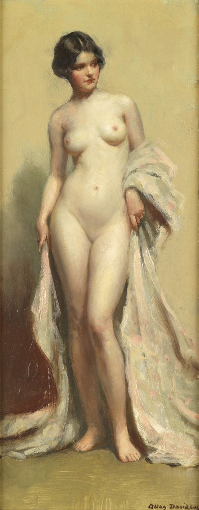 Stehender Akt mit Robe von Allan Douglas Davidson