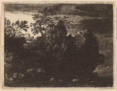 Großer Felsen am Fluss von Allart van Everdingen