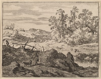 Hirte mit Lamm, wahrscheinlich um 1645-1656 von Allart van Everdingen