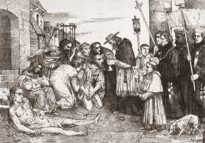 Pestopfer von Rom von Alphonse (after) Legros