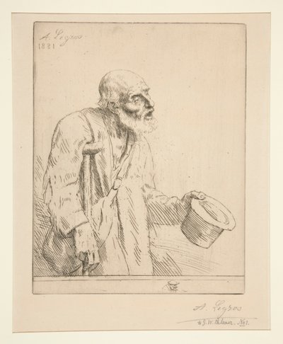 Bettler mit Krücken von Alphonse Legros