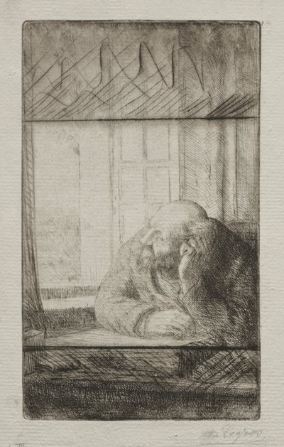 Abend am Fenster von Alphonse Legros