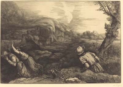 Feuer im Weiler von Alphonse Legros