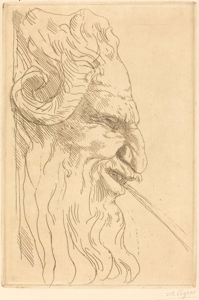 Kopf eines Satyrs von Alphonse Legros