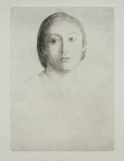 Kopf eines jungen Mädchens von Alphonse Legros