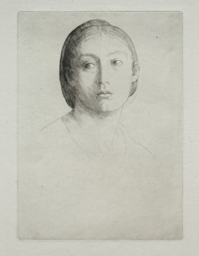 Kopf eines jungen Mädchens von Alphonse Legros