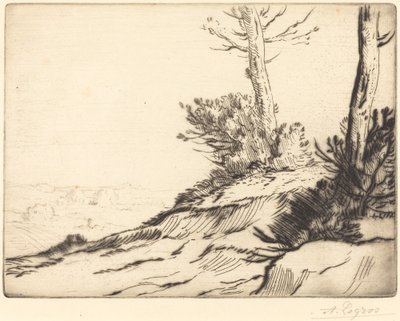 Hügel mit Büschen (La butte aux brousailles) von Alphonse Legros