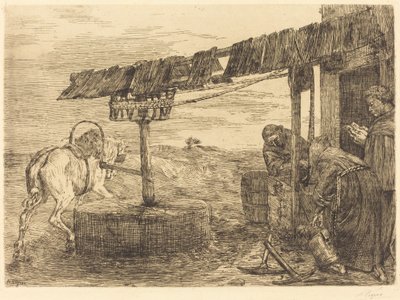 Pferdebetriebene Mühle von Alphonse Legros