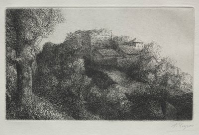 Landschaft (mit Gebäuden) von Alphonse Legros