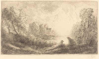 Landschaft: Sonnenaufgang von Alphonse Legros