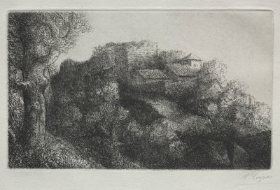 Landschaft mit Gebäuden von Alphonse Legros