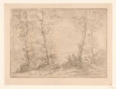 Landschaft mit Fischer von Alphonse Legros