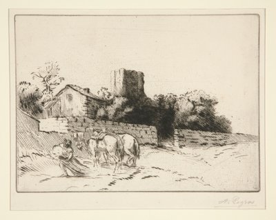 Le mur du presbytere (Pfarrhausmauer) von Alphonse Legros