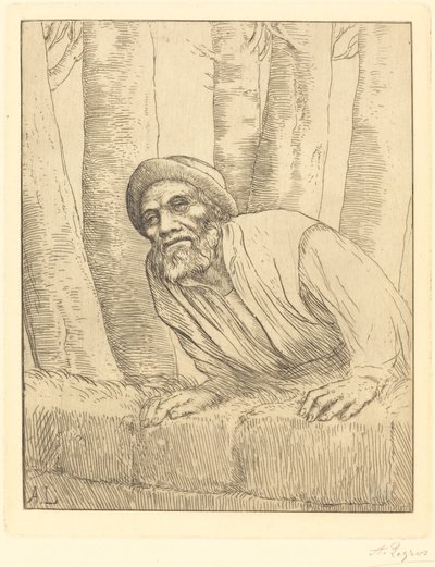 Mann klettert eine Mauer hoch von Alphonse Legros