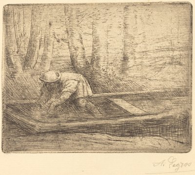 Mann im Kahn von Alphonse Legros