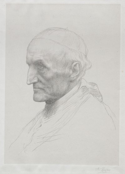 Porträt von Kardinal Manning 2. Platte von Alphonse Legros