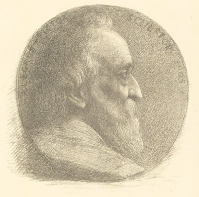Selbstporträt, Medaillon, Nr.1, 9. Platte von Alphonse Legros
