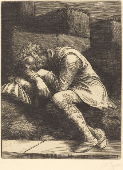Schlafender Bettler von Alphonse Legros