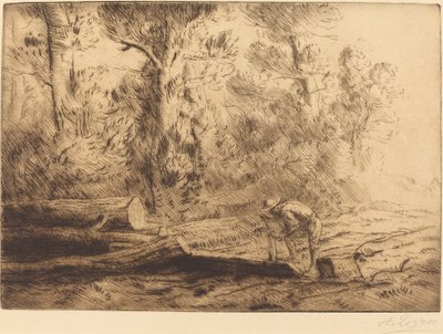 Holzstämme spalten Homme que fend des buches von Alphonse Legros