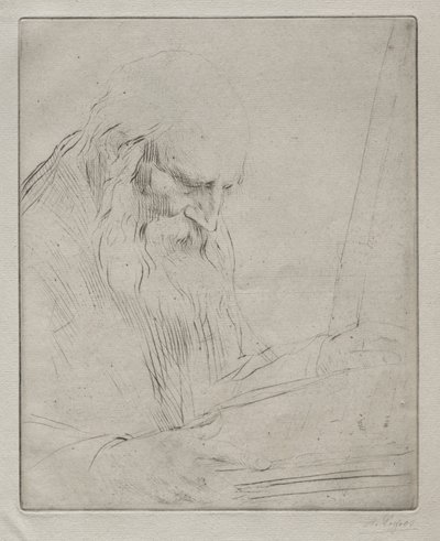 Studie eines lesenden Mannes von Alphonse Legros