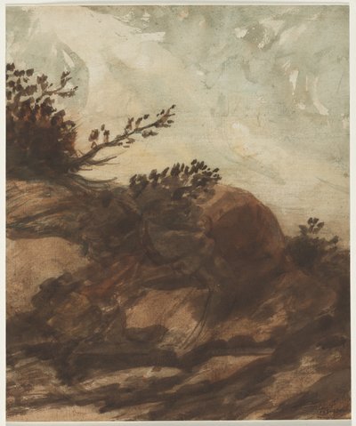 Sonnenuntergang über dem Hügel, zweite Hälfte des 19. Jahrhunderts von Alphonse Legros