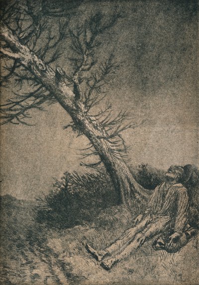 Der sterbende Vagabund, 1875 von Alphonse Legros