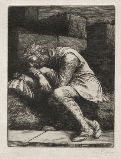 Der schlafende Bettler von Alphonse Legros