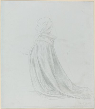 Frau in einem Mantel von Alphonse Legros