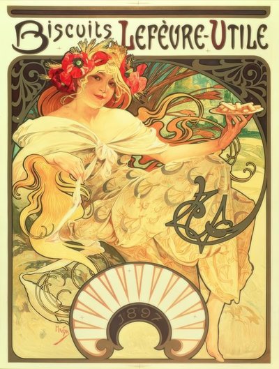 Biscuits Lefèvre-Utile von Alphonse Mucha