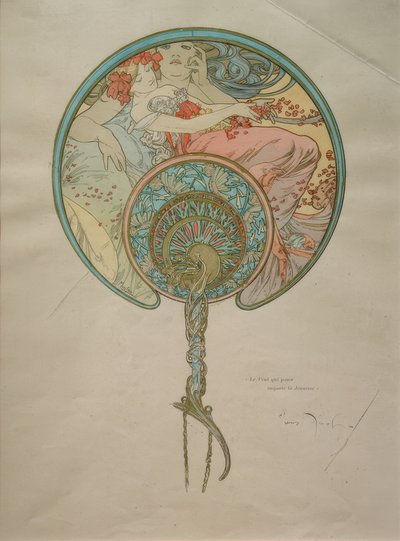 Entwurf für einen Fächer von Alphonse Mucha