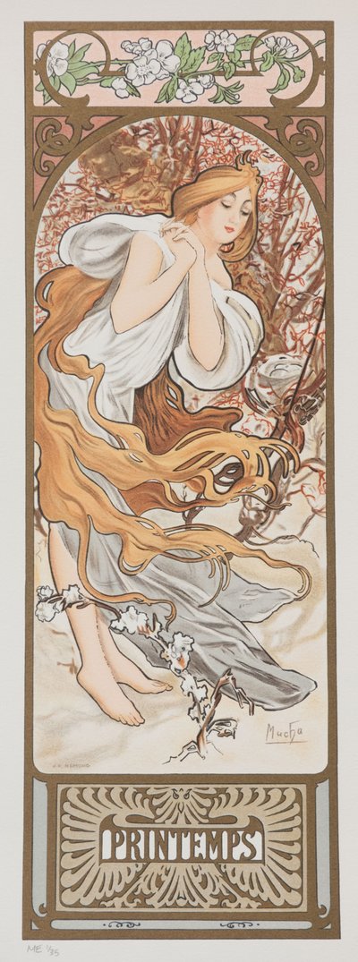 Die Jahreszeiten. Frühling, 1897 von Alphonse Mucha