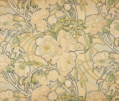 Pfingstrosen von Alphonse Mucha