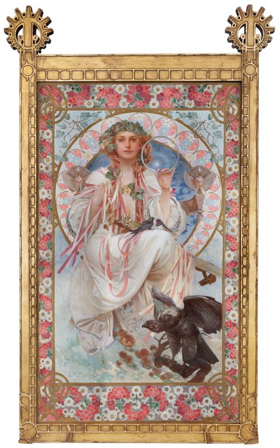 Porträt von Josephine Crane-Bradley als Slavia von Alphonse Mucha