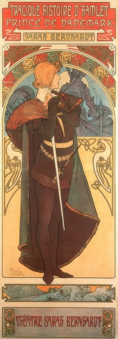 Sarah Bernhardt als Hamlet von Alphonse Mucha