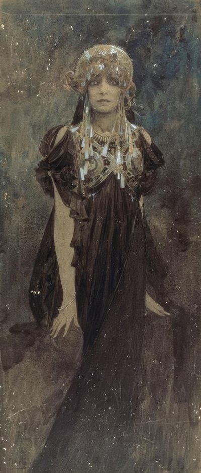 Sarah Bernhardt in der Rolle der Medea von Alphonse Mucha