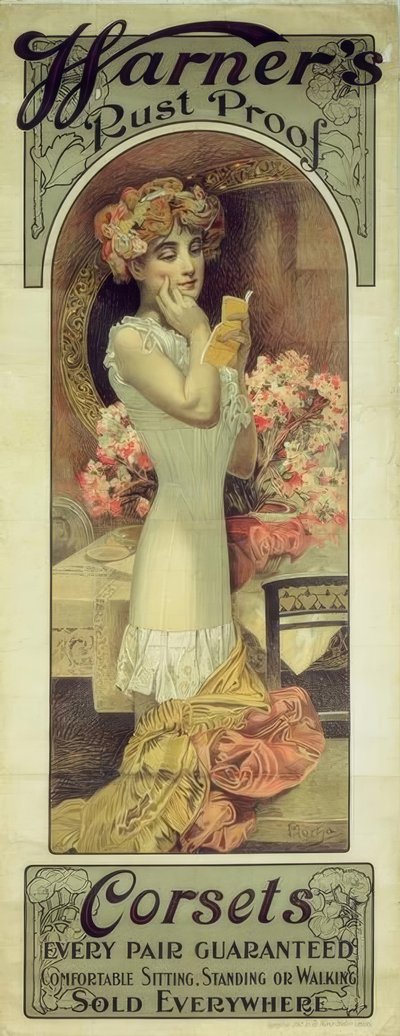 Warner Rostfreie Korsetts von Alphonse Mucha
