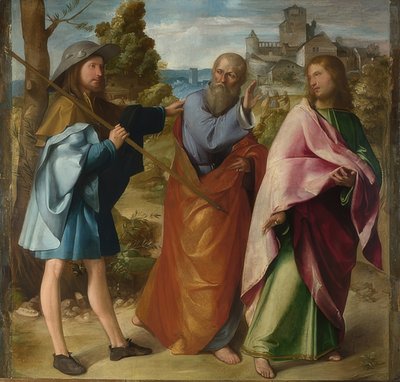 Der Weg nach Emmaus. Um 1516-17 von Altobello Melone