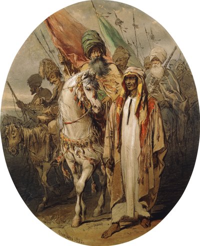 Arabische Krieger im Vormarsch, 1855 von Amadeo Preziosi